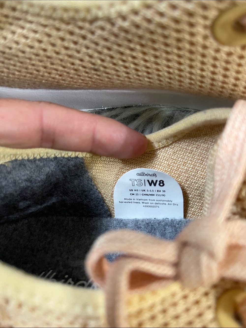 allbirds Peach Knit Lace-Up Sneakers in Soft Peach - Picture 7 of 7